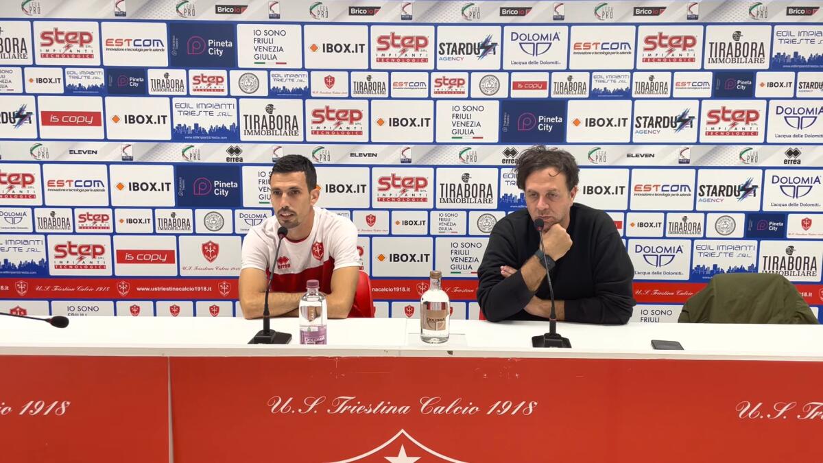 Foggia, arriva Furlan (ma non è il portiere)? Le ultime - Immagine in evidenza: Federico Furlan (a sinistra) - crediti foto: canale ufficiale YouTube U.S. Triestina Calcio (frame da video)