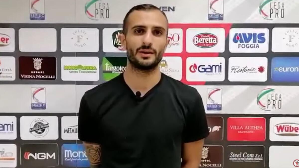 Foggia, sondaggio per il ritorno di Nicoletti - Immagine in evidenza: Manuel Nicoletti - crediti foto: canale ufficiale Youtube Calcio Foggia 1920 (frame da video)