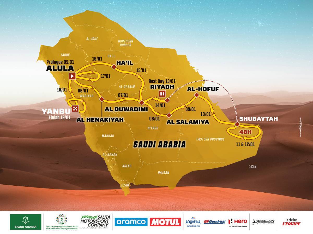 Il percorso della Dakar 2024 (Fonte: dakar.com)