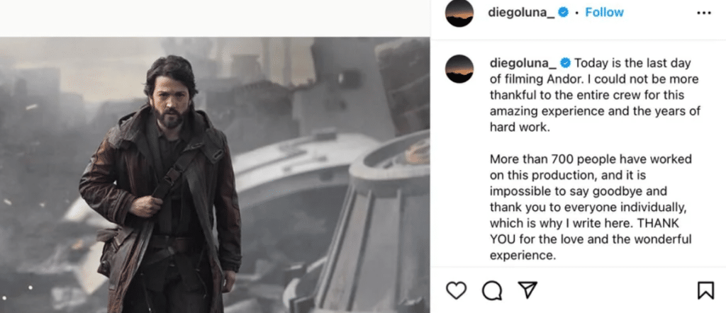 Il post di Diego Luna