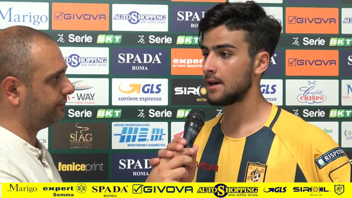Sorrento, Todisco: "Foggia in un buon momento. Sarà..." - Immagine in evidenza: Gianmarco Todisco - crediti foto: canale ufficiale YouTube Juve Stabia (frame da video)