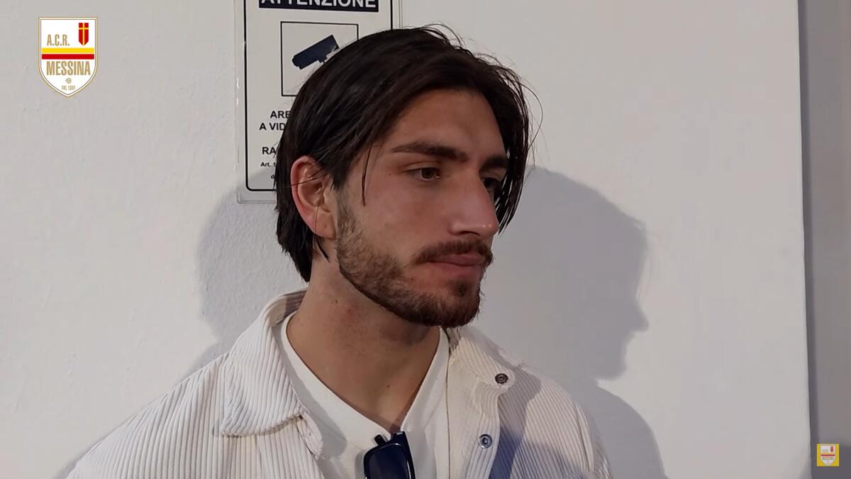 ACR Messina, Plescia: "Foggia buona squadra. Incontrarlo ora..." - Immagine in evidenza: Vincenzo Plescia - crediti foto: canale ufficiale YouTube ACR Messina 1900 (frame da video)