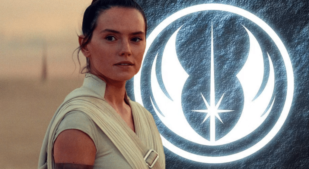 Rey e il simbolo dell'Ordine Jedi.Da: screenrant