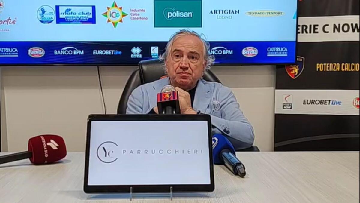 Potenza, Macchia: "Esonerati Marchionni e Varrà. Il progetto..." - Immagine in evidenza: il presidente del Potenza, Donato Macchia - crediti foto: pagina ufficiale Facebook Potenza Calcio (frame da video)