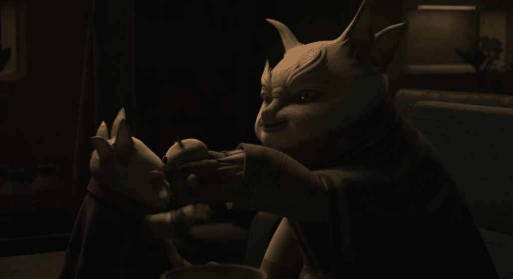 Il piccolo Bayrn gioca con sua madre Ailish