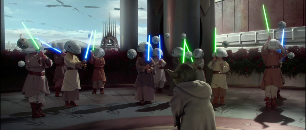 Younglings si addestrano con il maestro Yoda