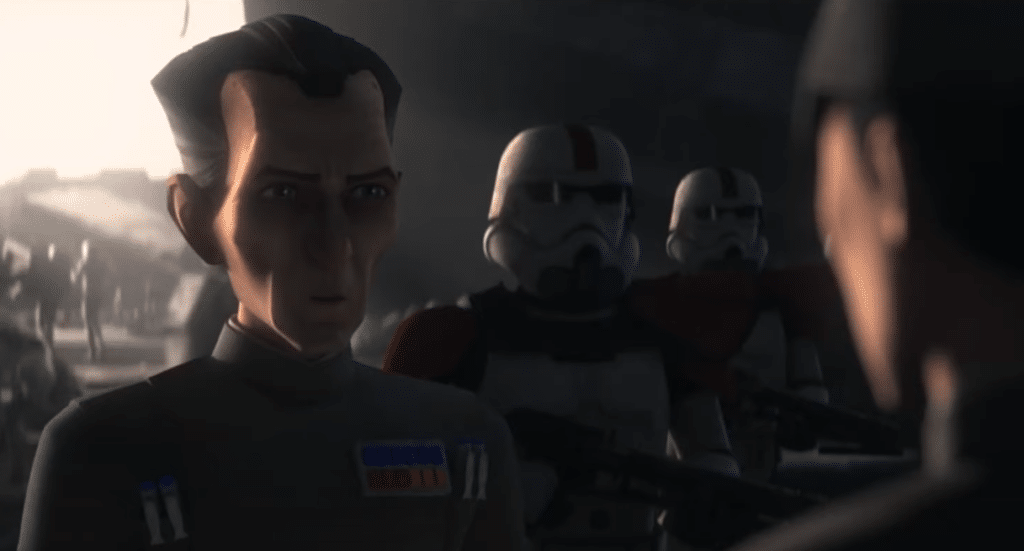 Tarkin parla con il capitano Bragg