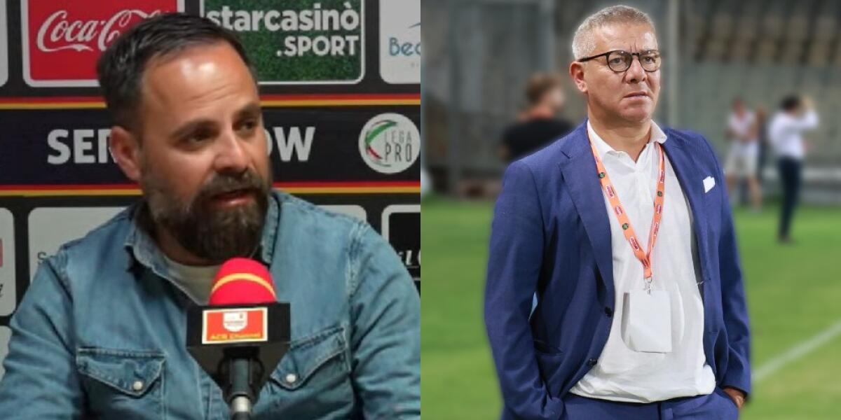 Foggia, la gestione tecnica ha ora ruoli meglio definiti - Immagine in evidenza: Domenico Roma (a sx) ed Emanuele Belviso (a dx) - crediti foto (rispettivamente): canale ufficiale YouTube ACR Messina 1900 e sito ufficiale Calcio Foggia 1920