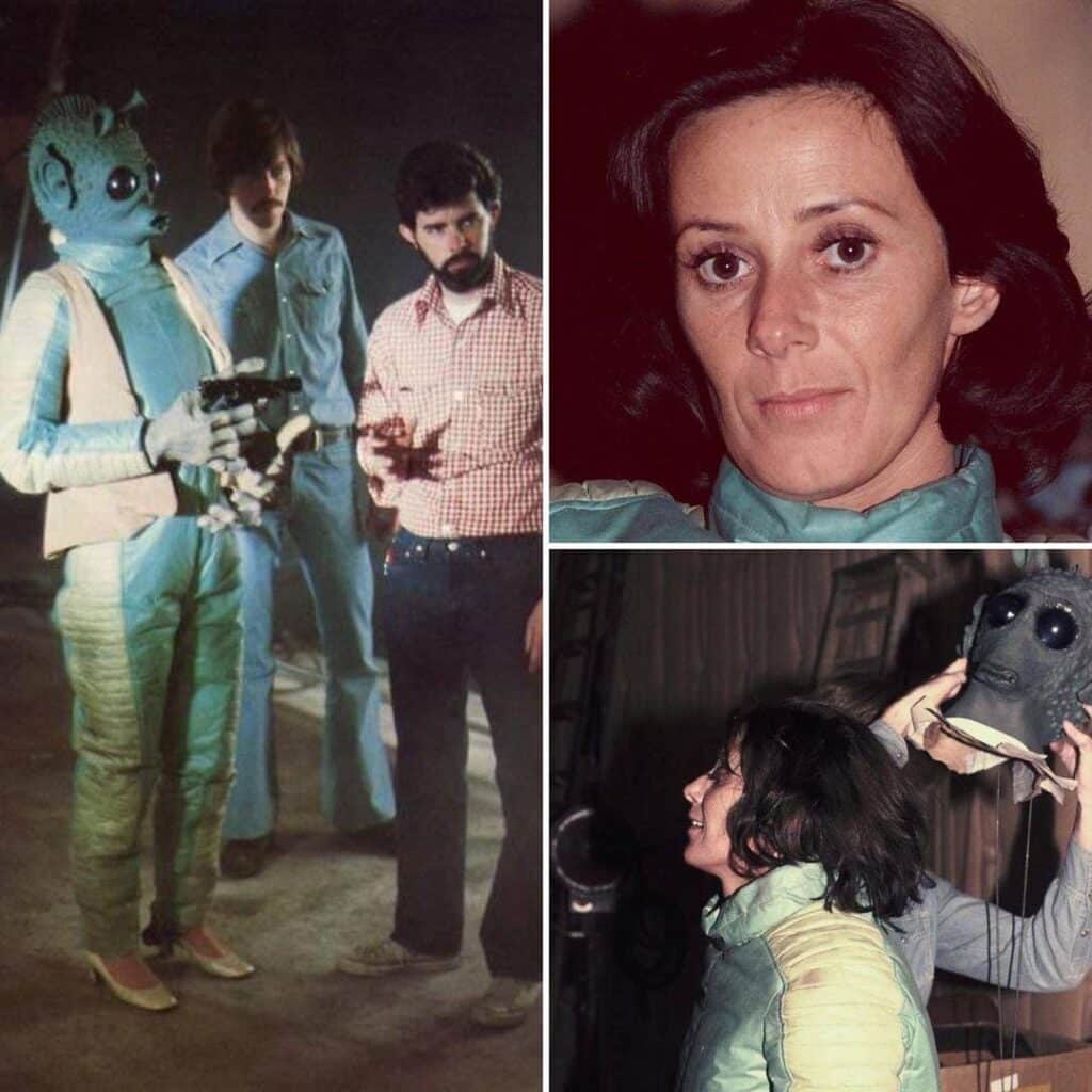 Maria De Aragon e George Lucas sul set di Star Wars