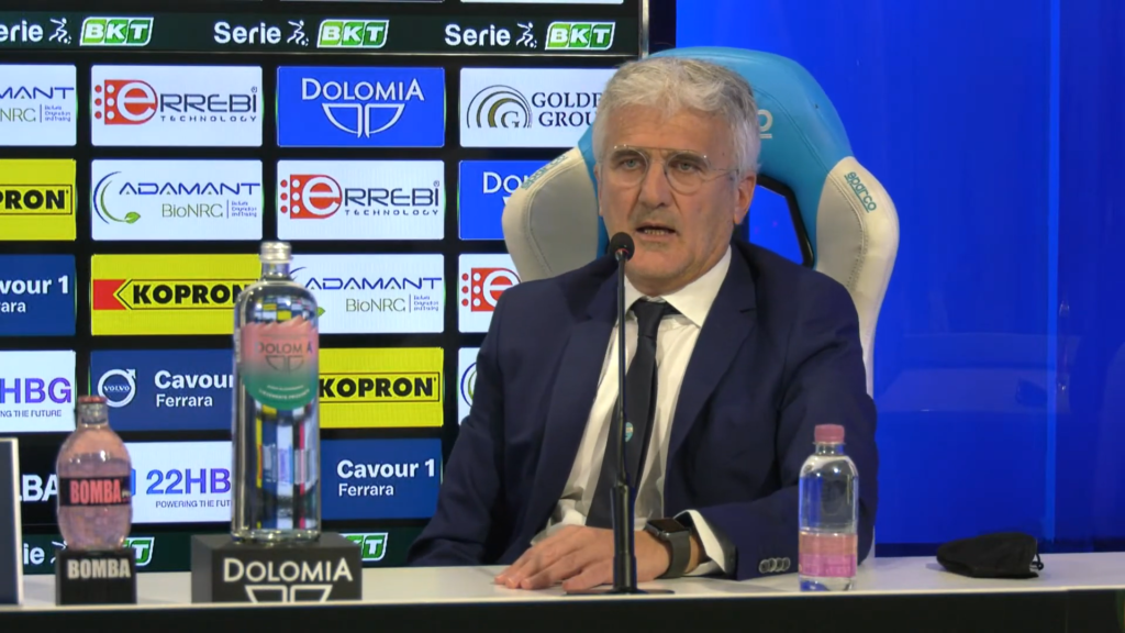 Immagine in evidenza: mister Roberto Venturato - crediti foto: canale ufficiale YouTube SPAL (frame da video)