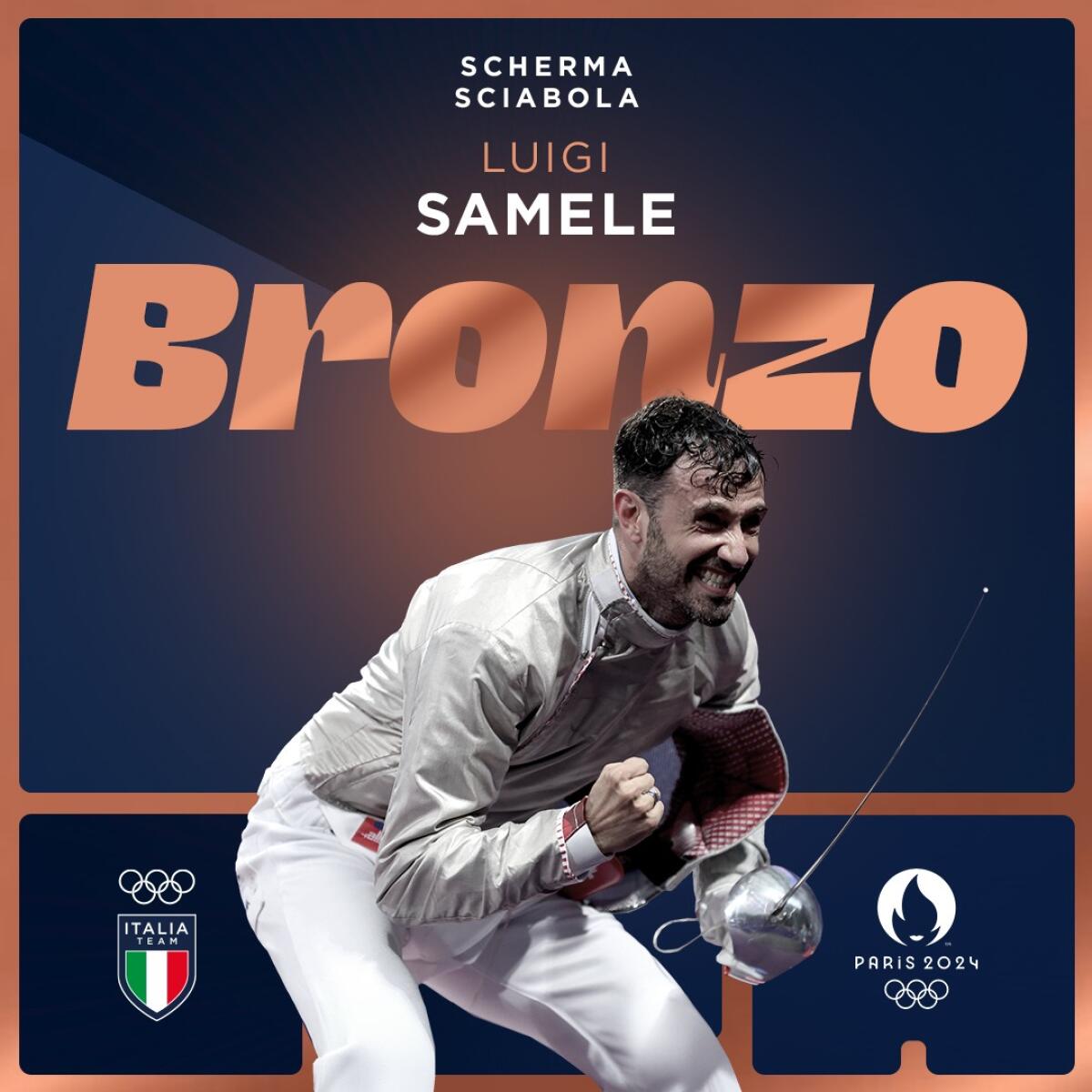 Splendido Luigi Samele: è bronzo a Parigi 2024 - Immagine in evidenza: Luigi Samele bronzo a Parigi 2024 - crediti foto: pagina ufficiale Facebook CONI