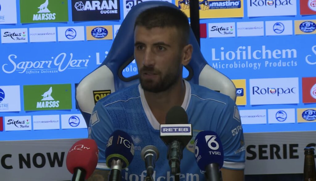 Emilio Volpicelli, screenshot da conferenza stampa del Pineto Calcio
