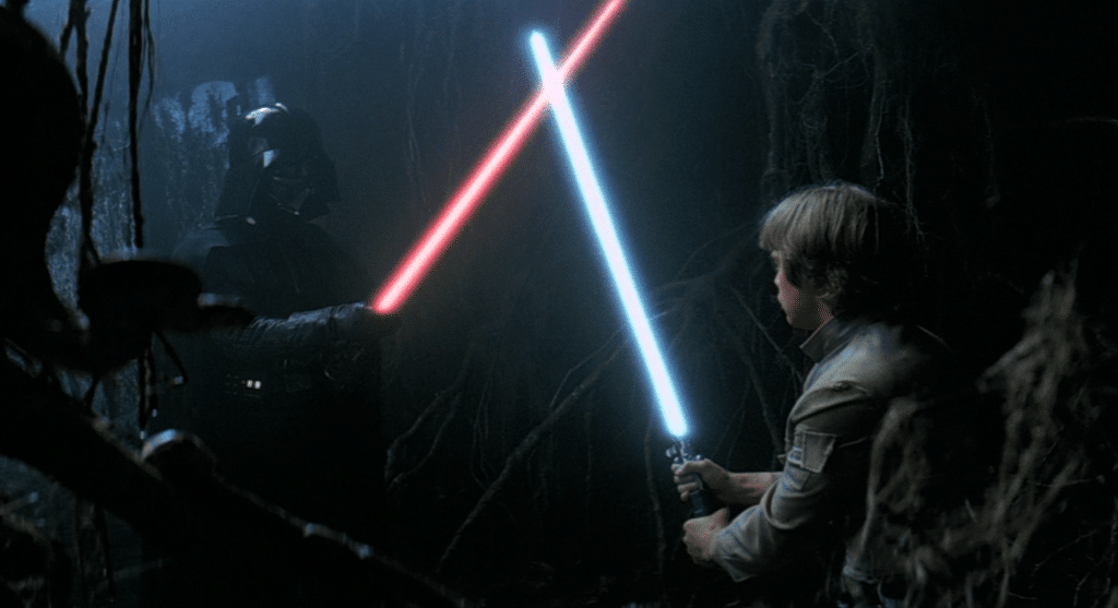 Luke Skywalker nella grotta su Dagobah