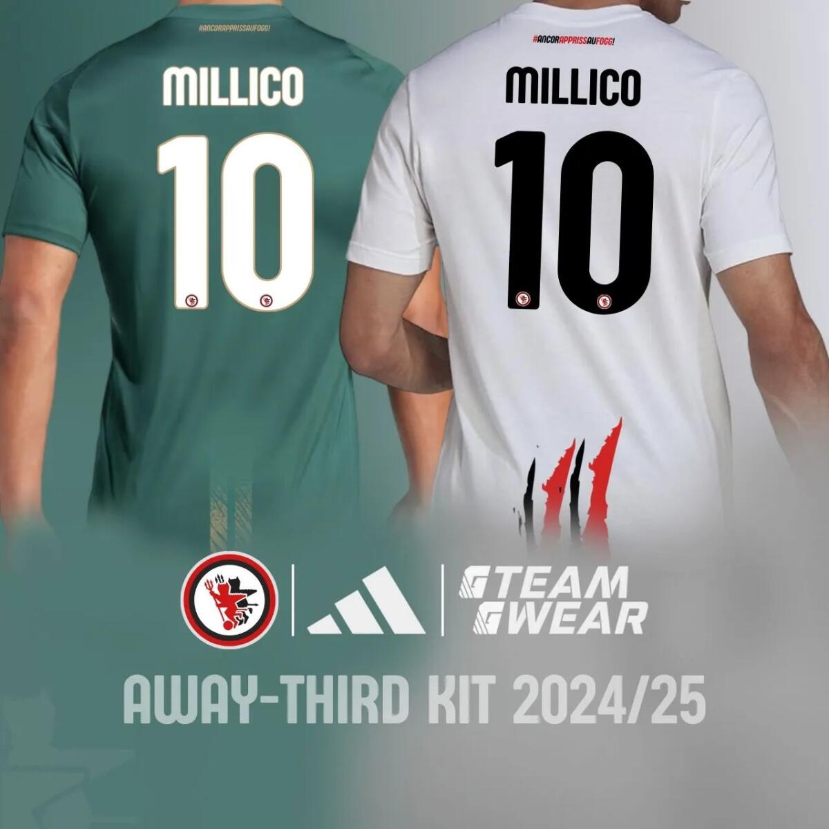 Foggia, scelta UFFICIALE: ecco Away e Third Kit 2024/2025 - Immagine in evidenza: Away e Third Kit del Foggia 2024/25 - crediti foto: pagina ufficiale Facebook Calcio Foggia 1920