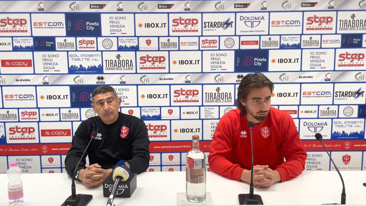 Celeghin, non solo Foggia: in C ha anche altri estimatori - Immagine in evidenza: Enrico Celeghin (a destra) - crediti foto: canale ufficiale YouTube Triestina Calcio (frame da video)