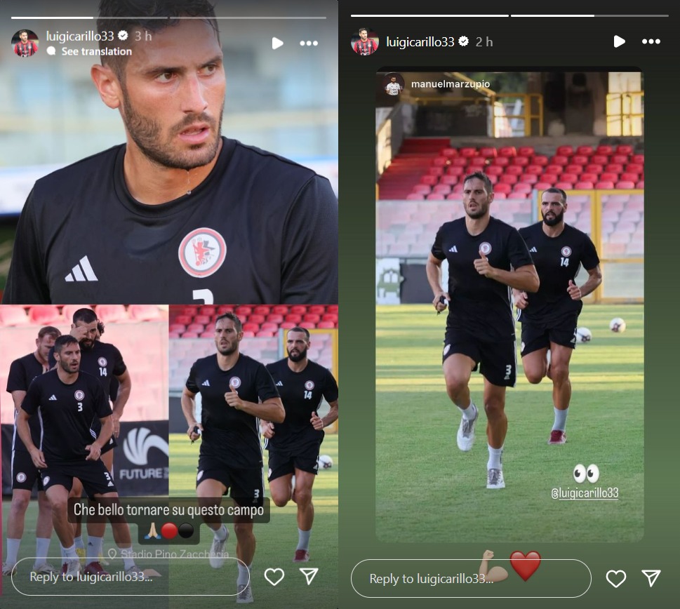 Immagine in evidenza: Carillo e Marzupio lavorano allo Zac - crediti foto: dal profilo ufficiale Instagram di Luigi Carillo (sezione Stories)