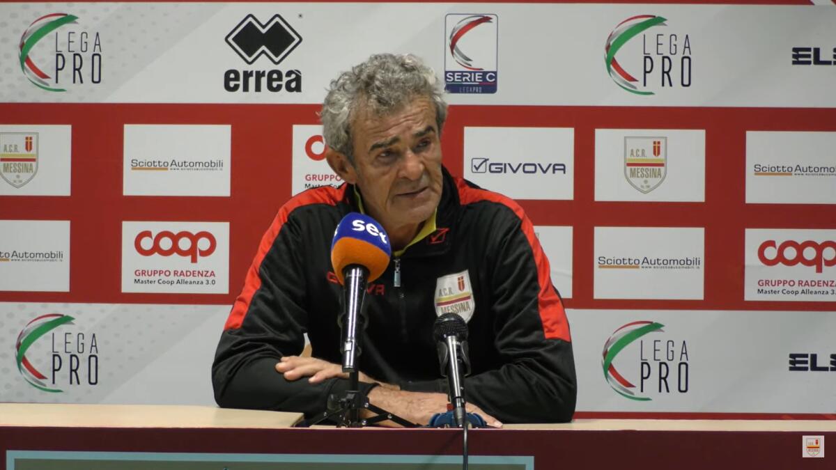 Benevento, Auteri: "Noi in crescita, ma dobbiamo gestire meglio" - Immagine in evidenza: mister Gaetano Auteri - crediti foto: canale ufficiale YouTube ACR Messina (frame da video)
