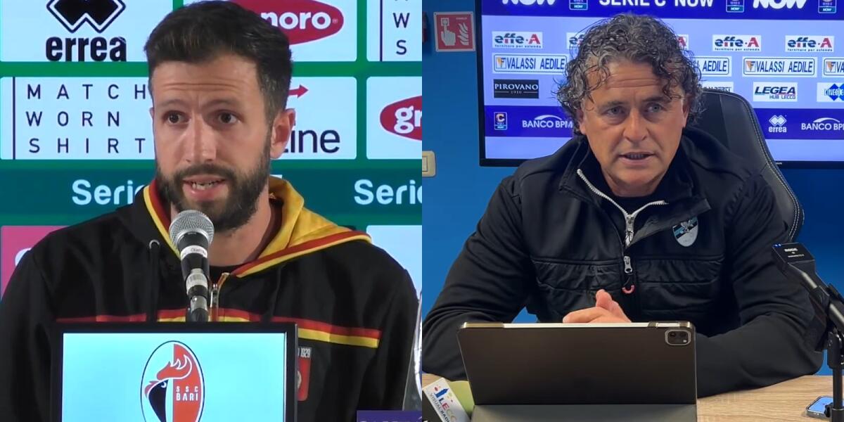 Iemmello e Baldini ricordano Gaetano, Michele e Samuel - Immagine in evidenza: Pietro Iemmello e mister Francesco Baldini - crediti foto (rispettivamente): canale ufficiale YouTube Catanzaro Calcio e Lecco Calcio (frame da video)