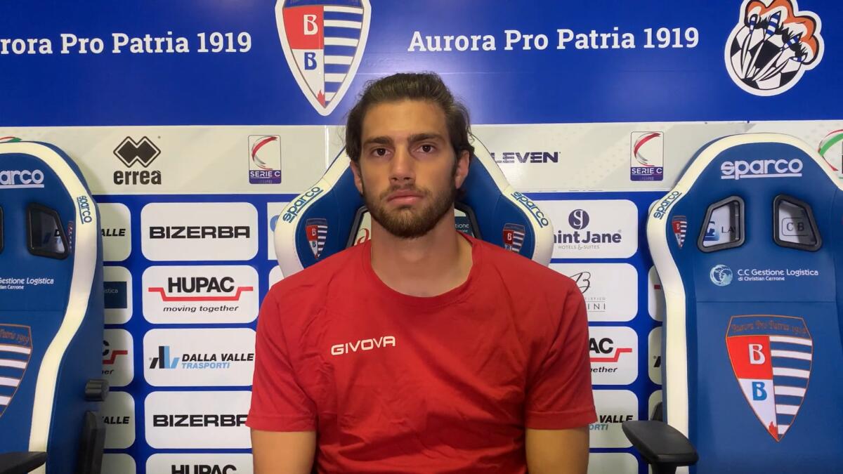 Taranto, Del Favero: "Vincere per scavalcare il Foggia" - Immagine in evidenza: Mattia Del Favero - crediti foto: canale ufficiale YouTube Pro Patria (frame da video)