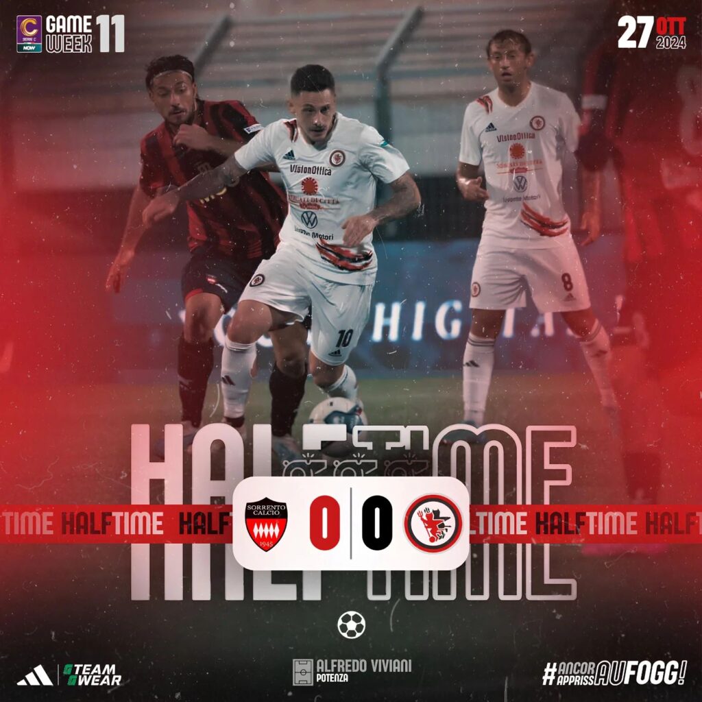 Immagine in evidenza: uno scatto di Sorrento-Foggia (Serie C - girone C 2024/25) - crediti: foto di Calcio Foggia 1920/Federico Antonellis