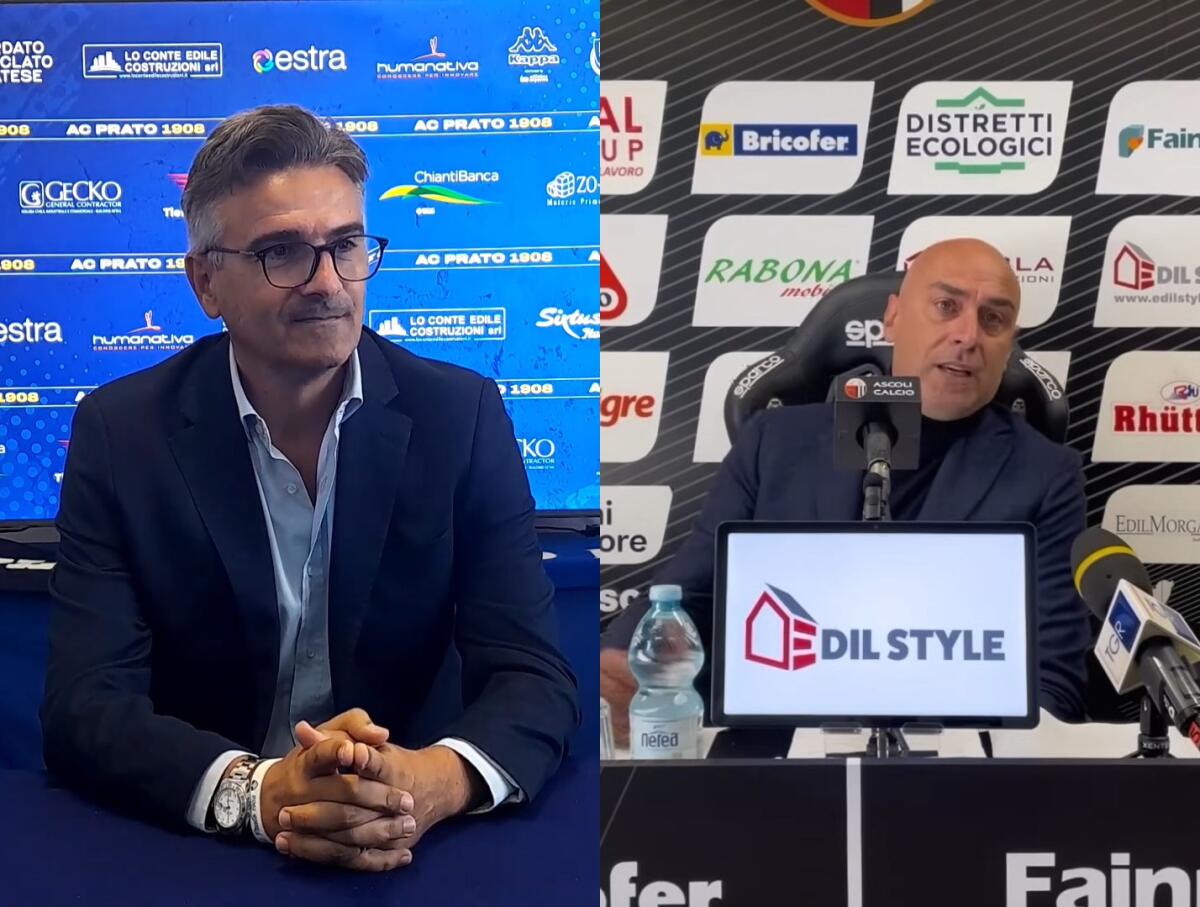DS Foggia, Giannitti dice no. Di Bari lontano, Pastore in corsa - Immagine in evidenza: Ivano Pastore e Marco Giannitti - crediti foto (rispettivamente): canali ufficiale YouTube Prato Calcio e Ascoli Calcio (frame da video)