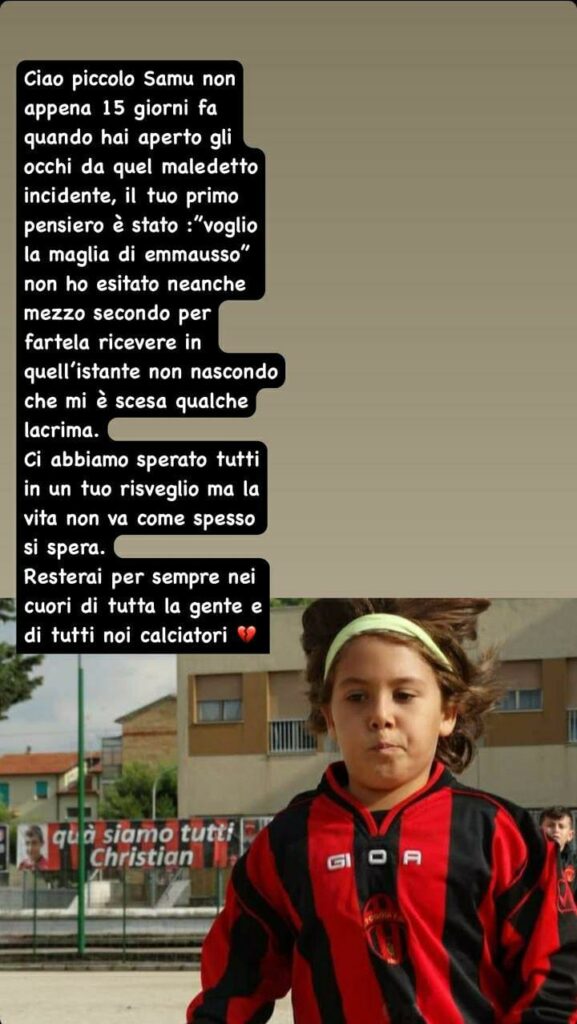 Immagine in evidenza: Michele Emmausso ricorda Samuele (dalle Instagram Stories del suo profilo ufficiale IG)