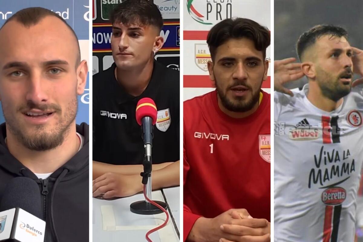 Calciomercato Serie C, gli affari del 6 Gennaio - Da sinistra Manzi (foto: Entellatube), Anatriello (foto: ACR Messina 1900), Ortisi (foto: ARC Messina 1920) - screen da conferenze online delle società; e Petermann (foto: lagoleada.it, riproduzione vietata).
