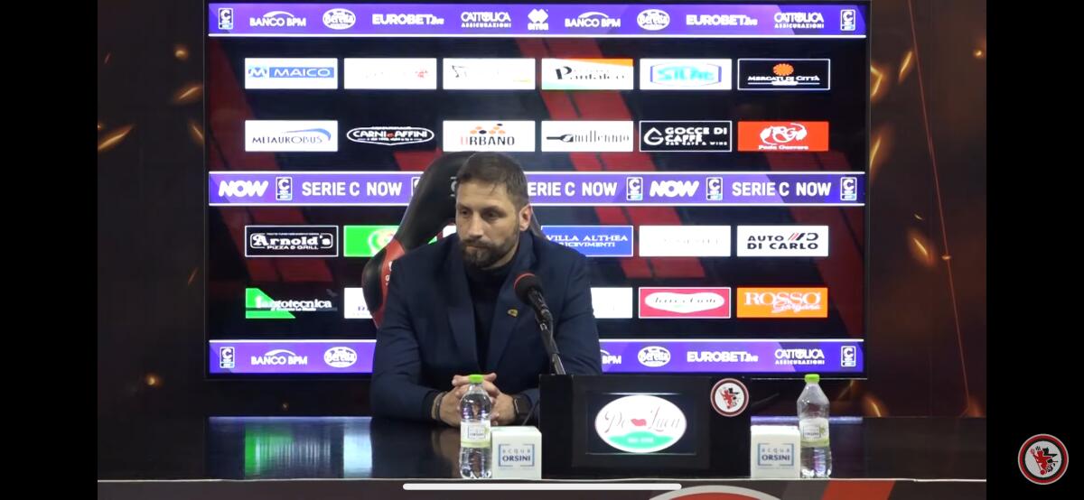 Lucchini: "Grande lavoro, meritavamo il 2-0. Il mercato non è mai..." - Stefano Lucchini, screen da conferenza del Calcio Foggia 1920