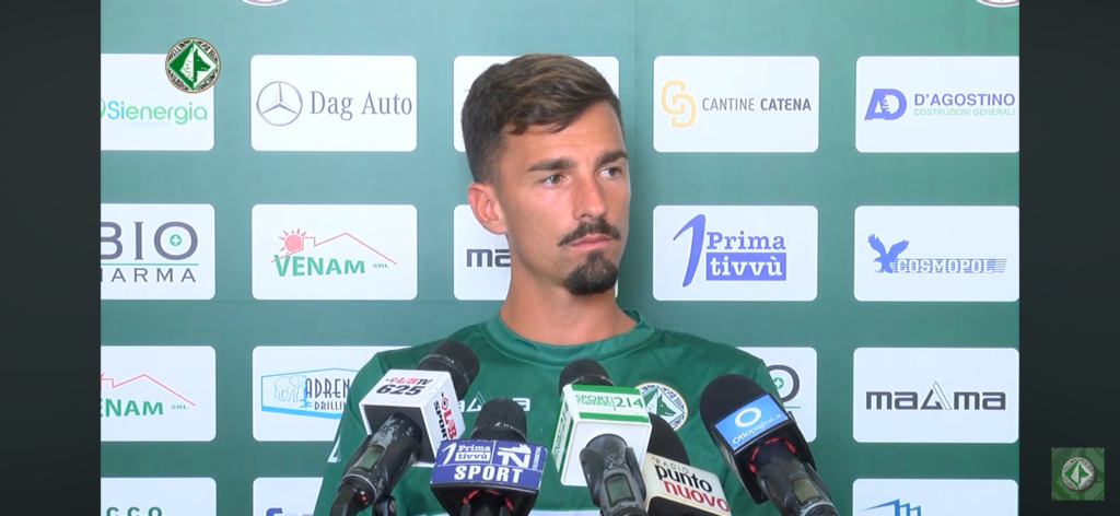 Daniele Franco, screenshot da conferenza stampa canale Youtube U.S. Avellino 1912