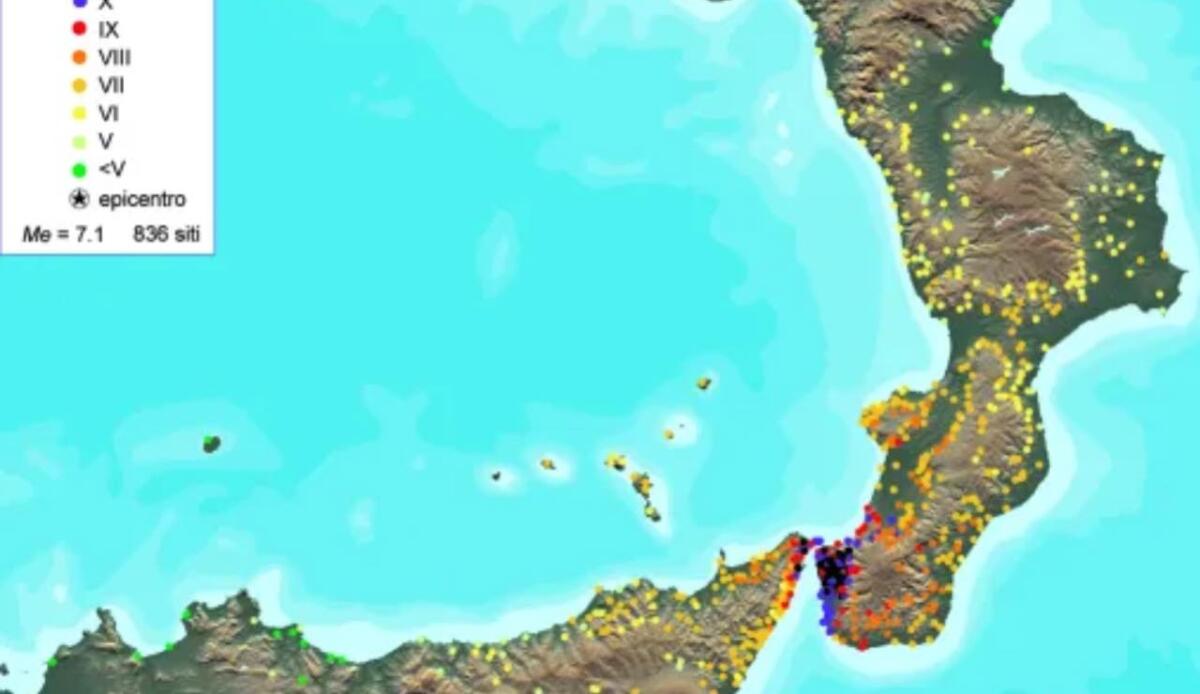 Messina e Reggio, 1908: il giorno in cui la terra tremò - Stretto di Messina (Screenshot ingvterremoti.com)
