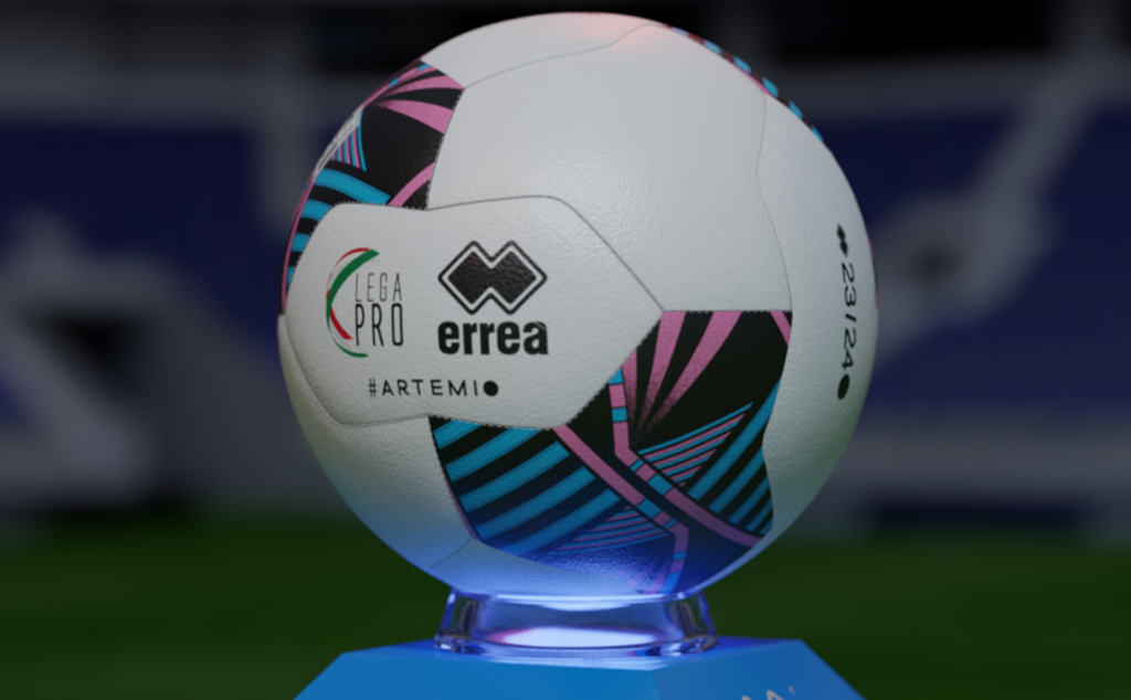Il nuovo pallone per la Serie C, 2023-2024 - Artemio. Foto di errea.com (Media Kit per la stampa), tutti i diritti riservati al proprietario