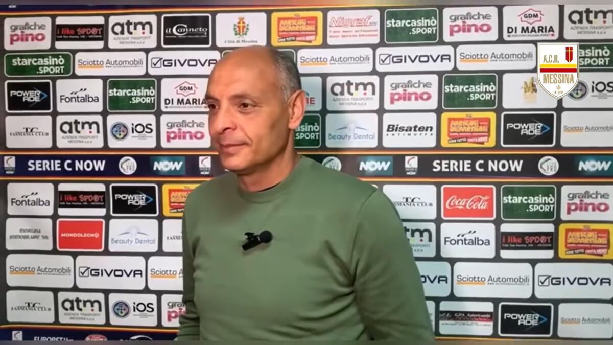 Messina, Gatto: "Massimo rispetto per il Foggia. Domani..." - Immagine in evidenza: mister Antonio Gatto - crediti foto: pagina ufficiale Facebook ACR Messina (frame da video)