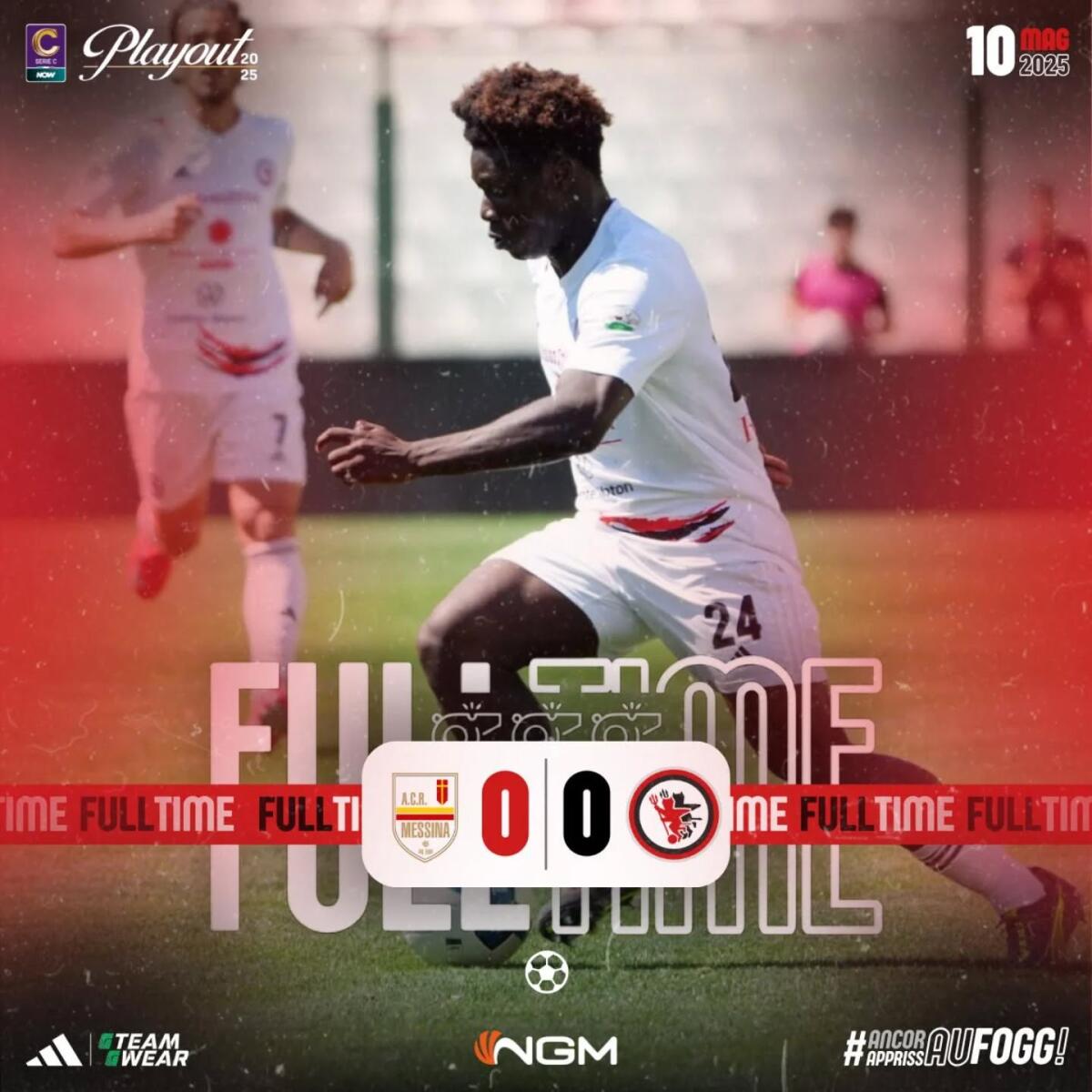 La salvezza passerà dallo Zac: pari senza reti tra Messina e Foggia - Immagine in evidenza: uno scatto di Messina-Foggia (playout Serie C 2024/25) - crediti foto: pagina ufficiale Facebook Calcio Foggia 1920