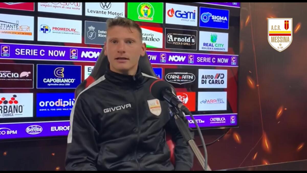 Messina, Luciani: "Foggia vorrà salvare la categoria, ma..." - Immagine in evidenza: Pierluca Luciani - crediti foto: pagina ufficiale Facebook ACR Messina (frame da video)