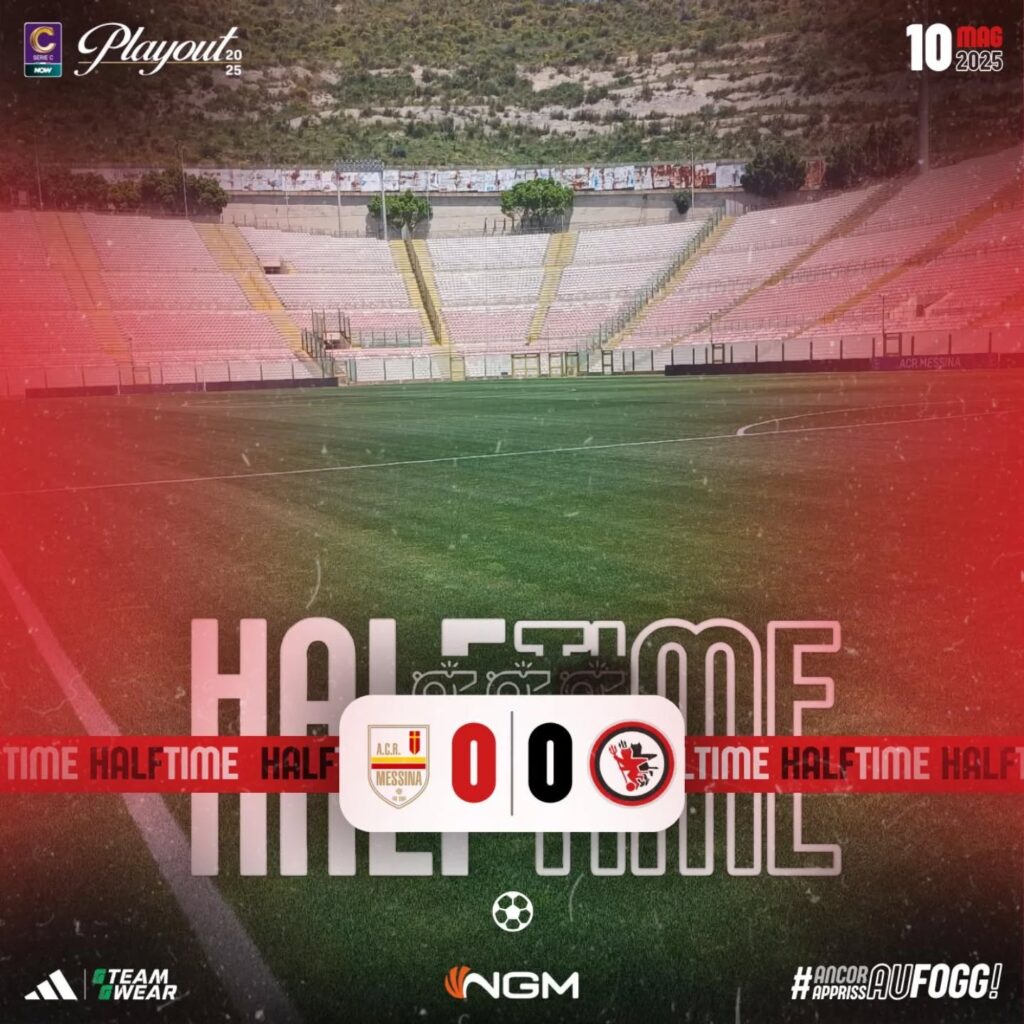 Immagine in evidenza: uno scatto di Messina-Foggia (playout Serie C 2024/25) - crediti foto: pagina ufficiale Facebook Calcio Foggia 1920