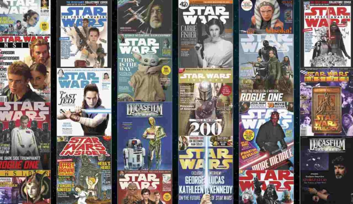 Star Wars Insider: la storica rivista terminerà la pubblicazione nel 2026 - Copertine di Star Wars Insider (starwars.com foto) - www.insolenzadir2d2.it